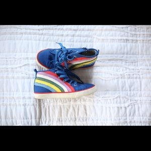 Mini Boden girls rainbow shoes size 32 euro us 1